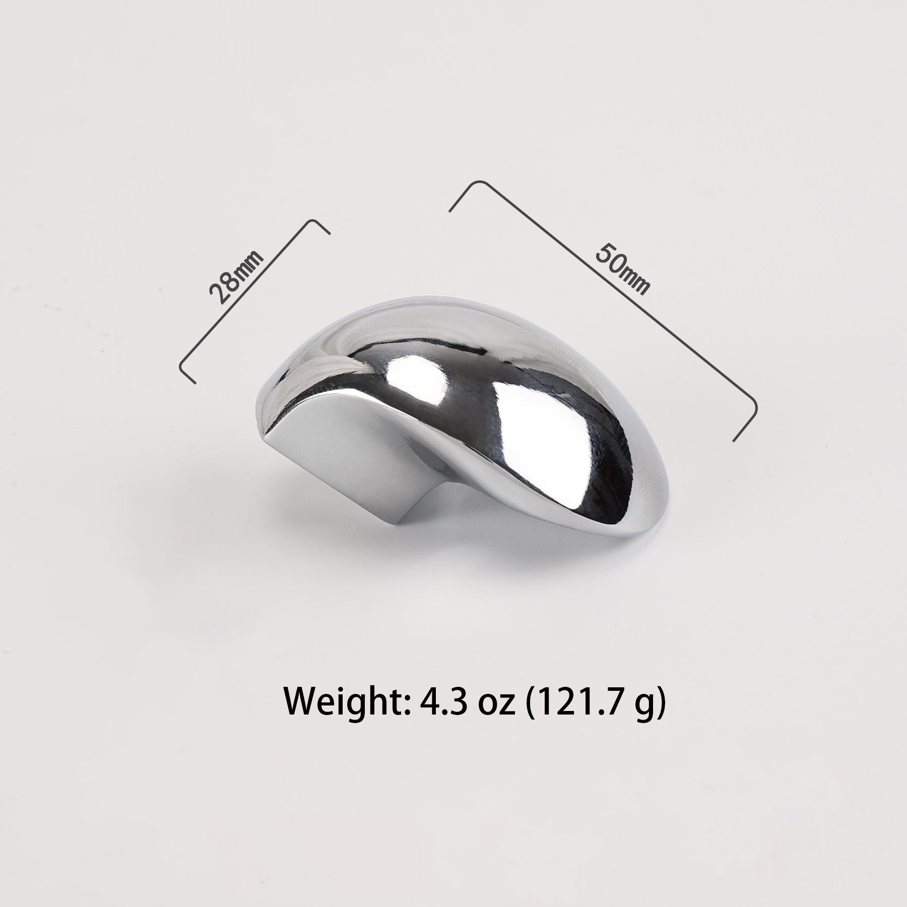 Silver teardrop cabinet knob
