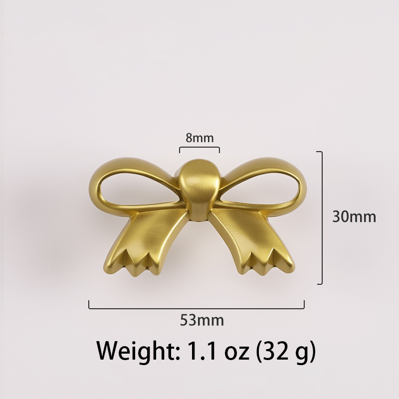 Bow brass cabinet pull