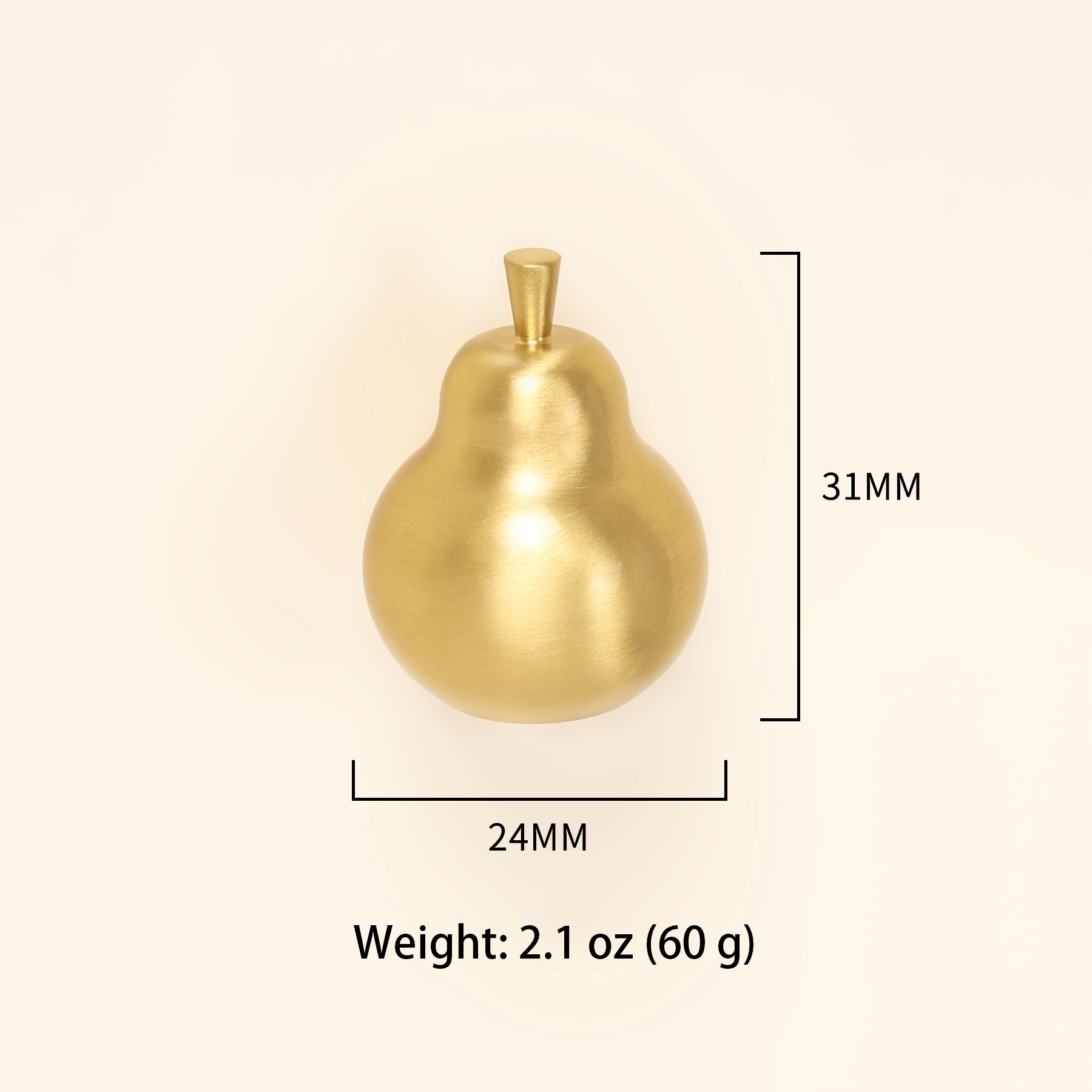 Pear brass cabinet knob