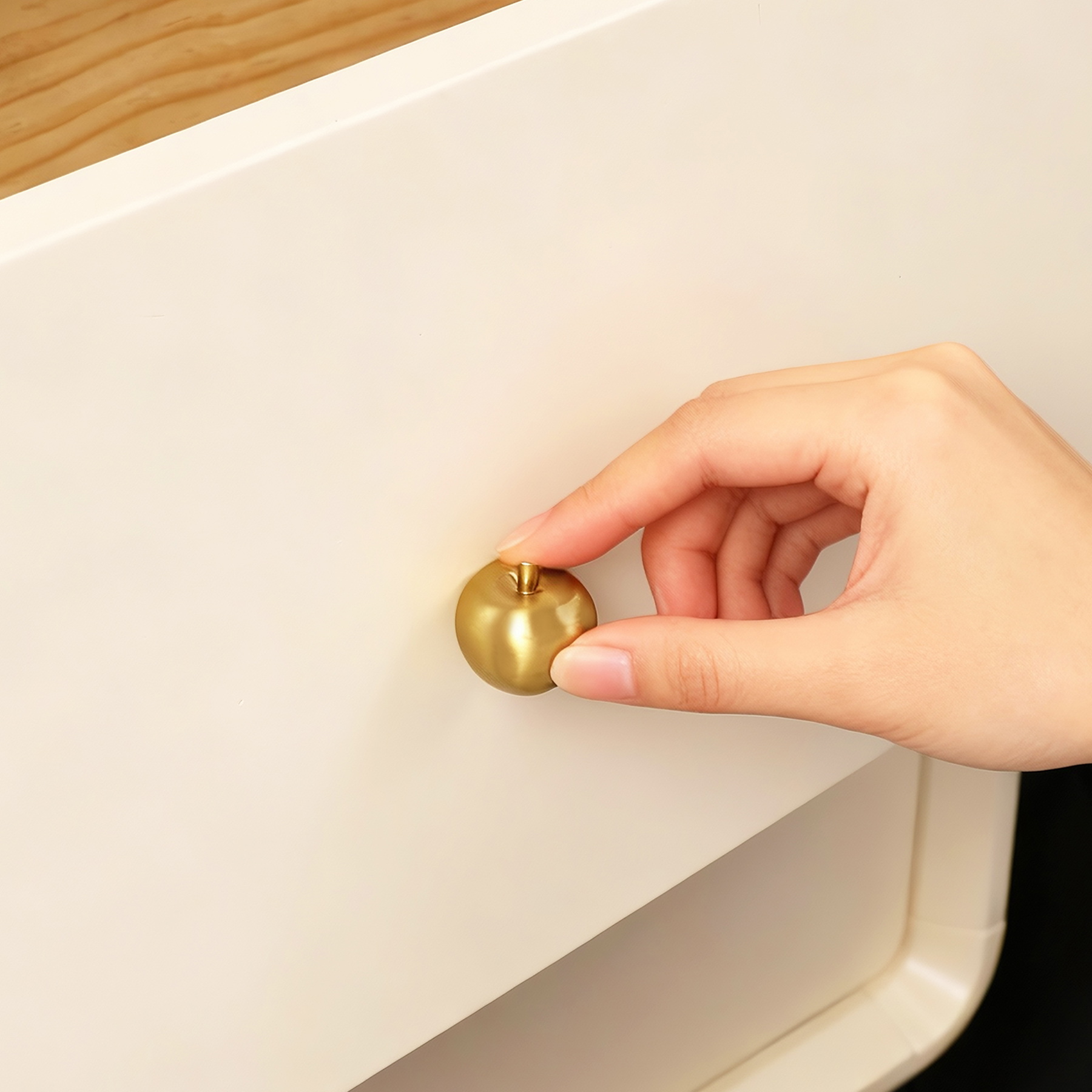 Apple brass knob product view